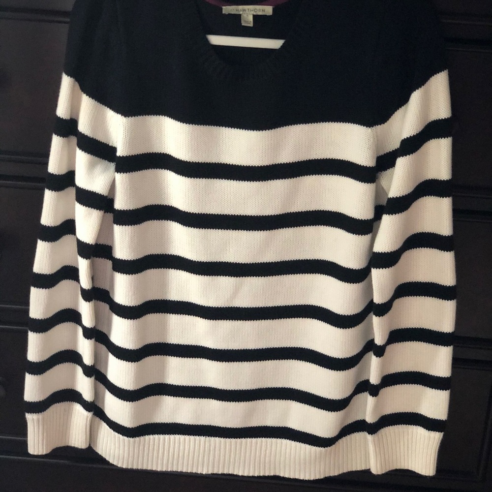 Hawthorn Cotton Blend Striped Sweater Patch Detail